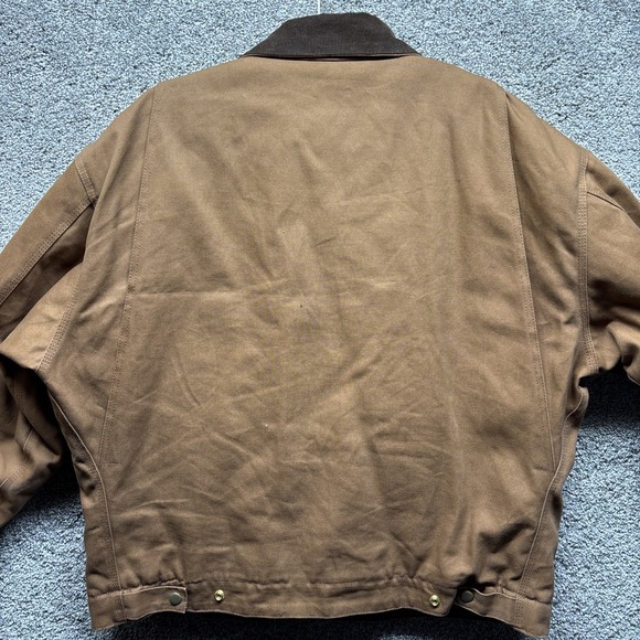 Cornerstone Jacket Mens XL Brown Duck Canvas Lined Detroit Work Wear Chore Logo - Picture 10 of 14